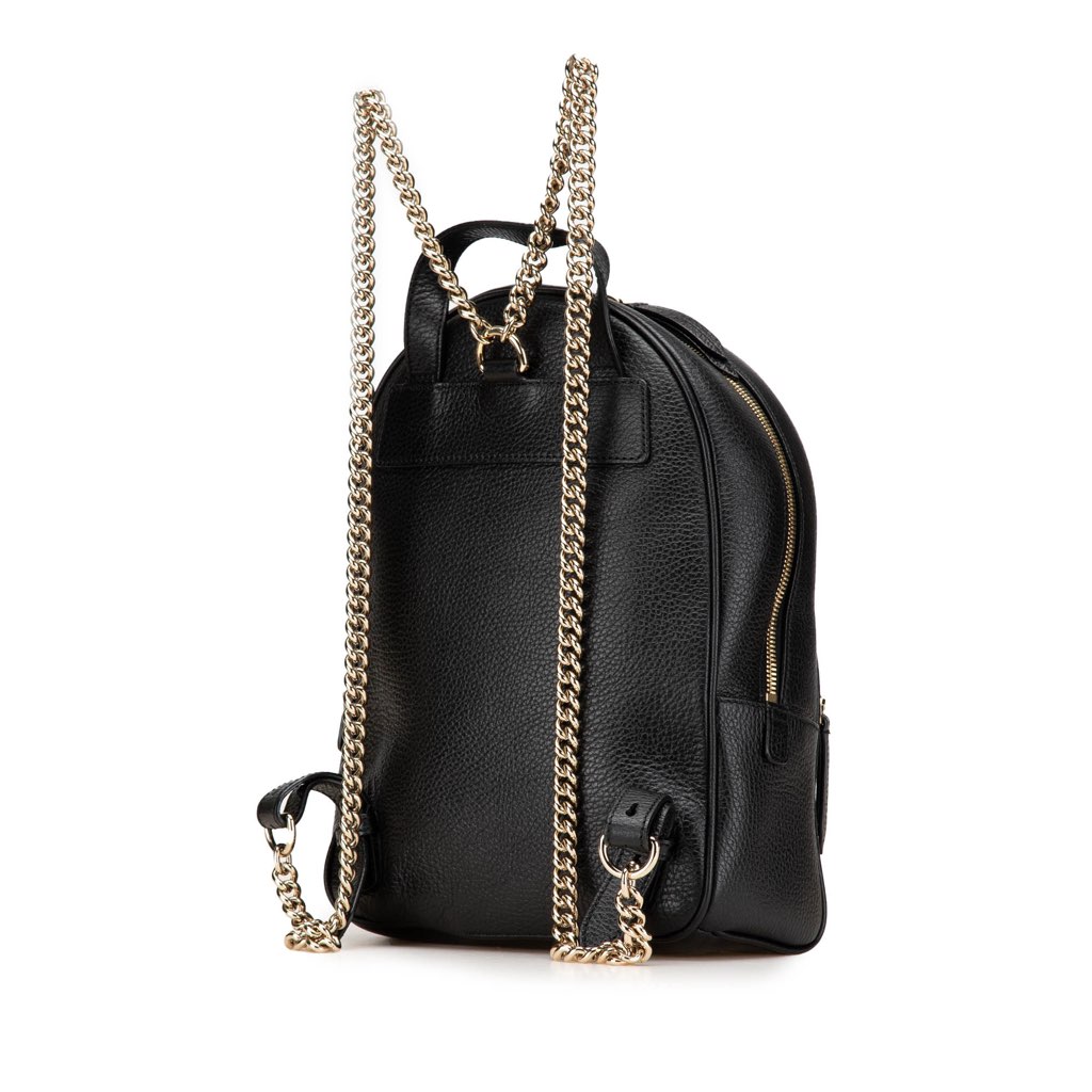Gucci Pebbled Calfskin Soho Chain Backpack - 2