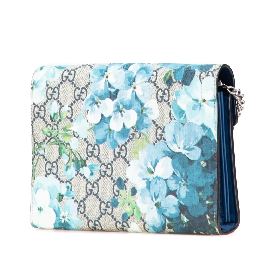 Gucci GG Supreme Dionysus Blooms Chain Wallet Brown Canvas Good - Back View