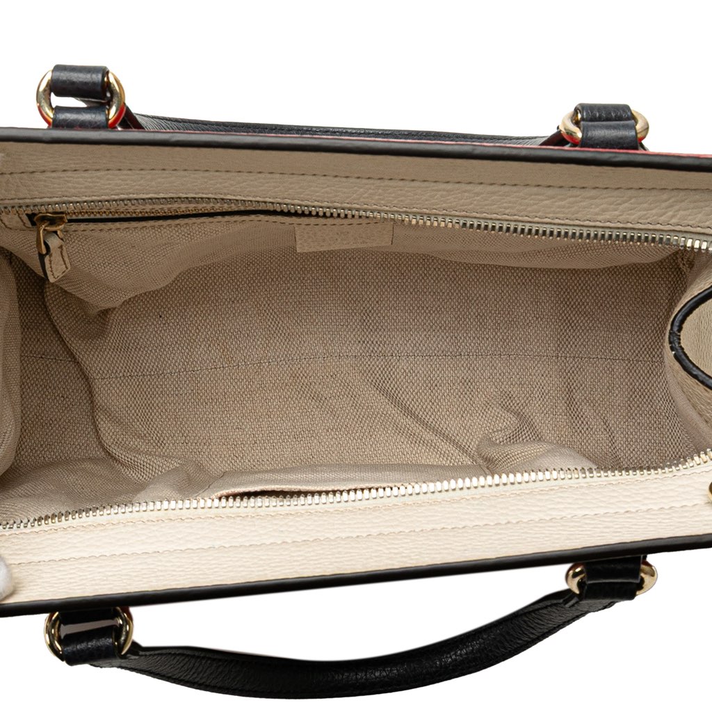 Gucci Medium Tricolor Pebbled Calfskin Soho Convertible Top Handle Bag - 4