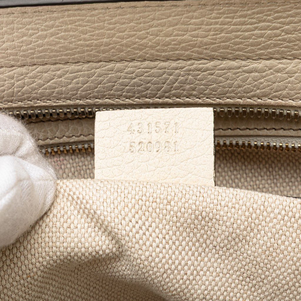 Gucci Medium Tricolor Pebbled Calfskin Soho Convertible Top Handle Bag - Detail 1