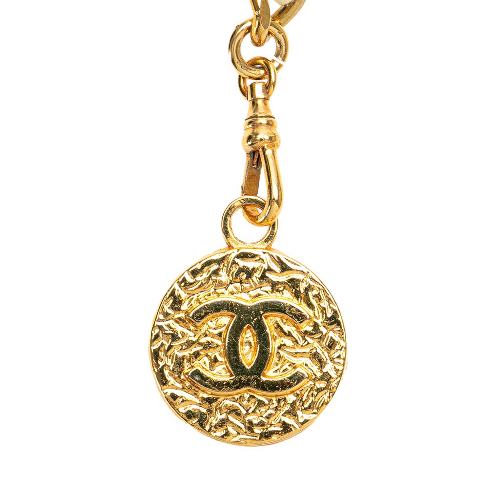Chanel Gold Plated Medallion Leather Woven Chain Belt - 2
