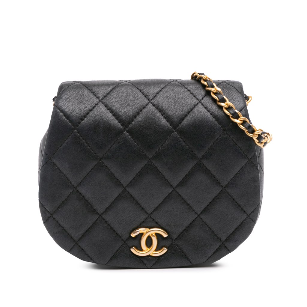 Chanel Mini Quilted Calfskin Coco Mail Clutch with Chain