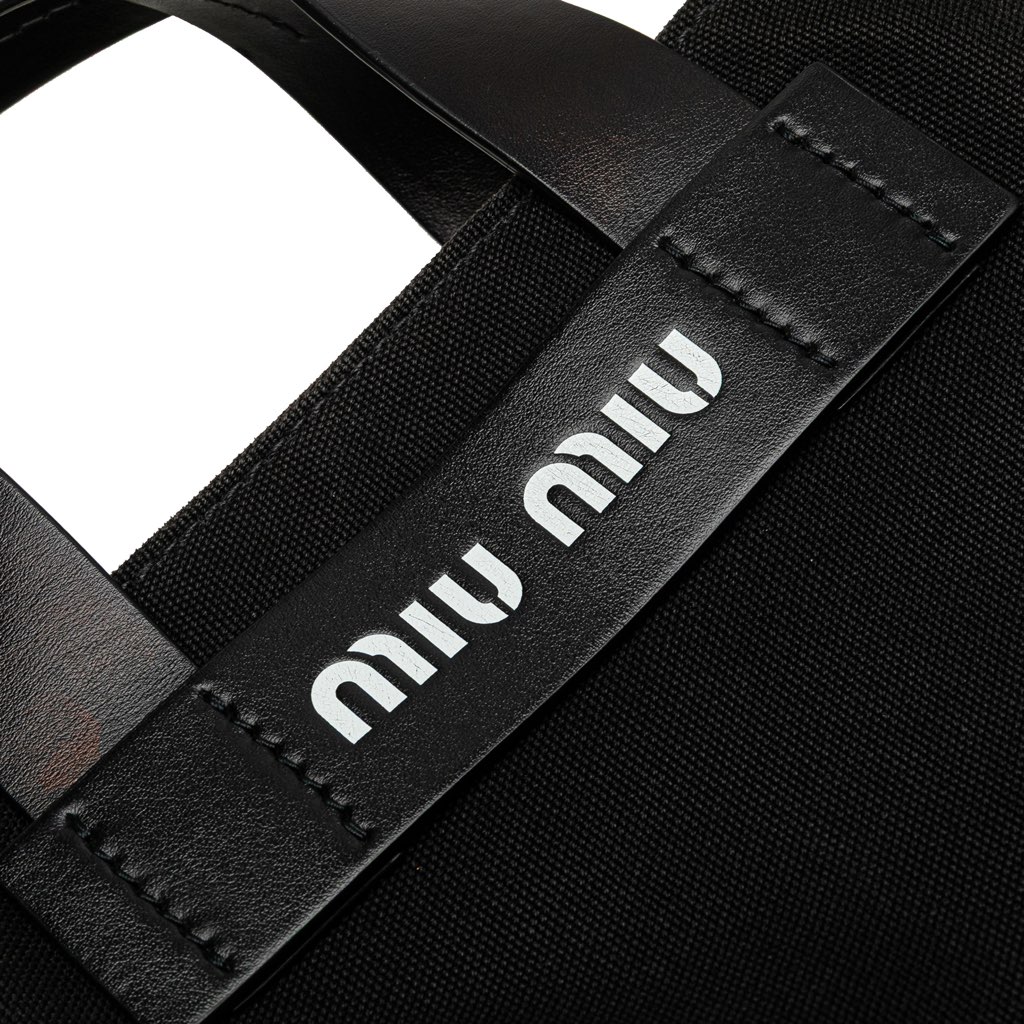 Miu Miu Small Canapa Canvas and leather Logo Satchel - Image 12