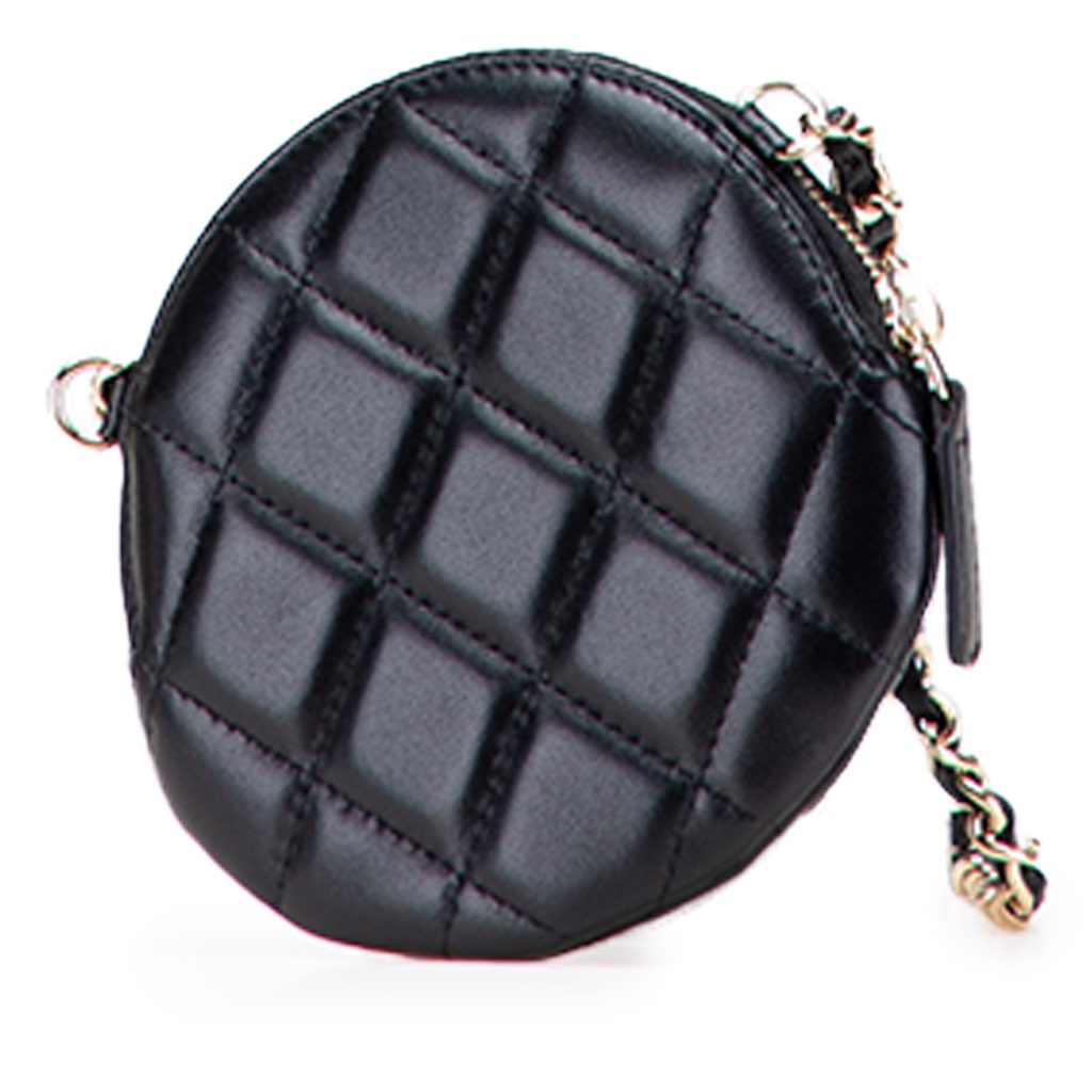 Chanel Mini CC Lambskin Camellia Bouquet Round Clutch on Chain - 2