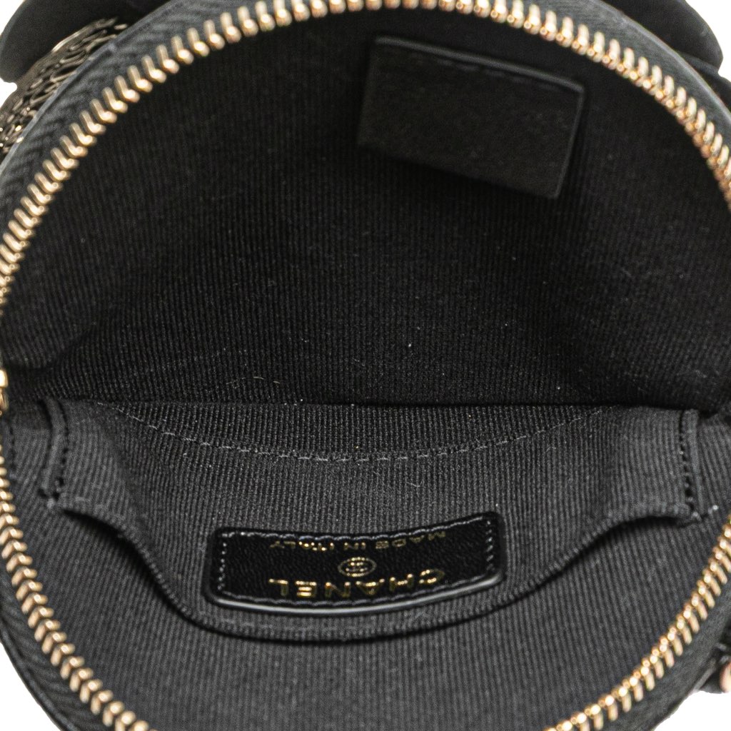 Chanel Mini CC Lambskin Camellia Bouquet Round Clutch on Chain - 4