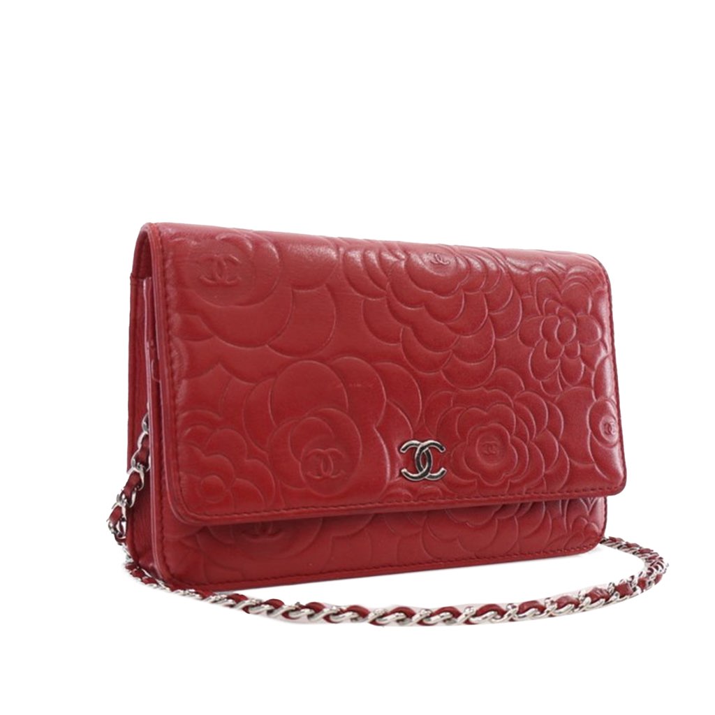 Chanel Embossed Lambskin Camellia Wallet On Chain - 2