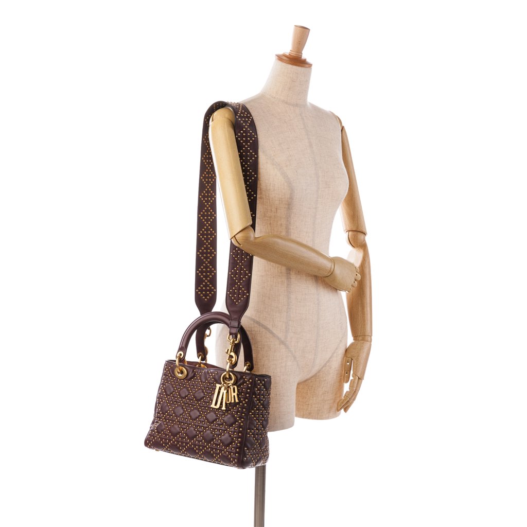 Dior Medium Lambskin Cannage Studded Supple Lady Dior - Image 16