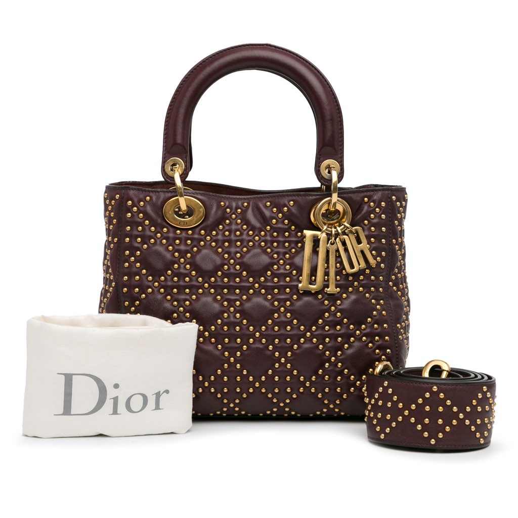 Dior Medium Lambskin Cannage Studded Supple Lady Dior - Image 17