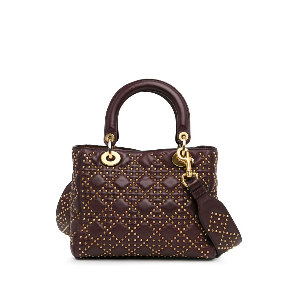 Dior Medium Lambskin Cannage Studded Supple Lady Dior - Image 6