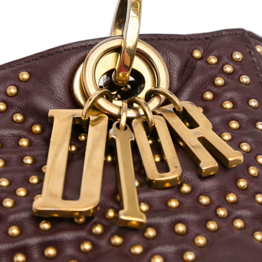 Dior Medium Lambskin Cannage Studded Supple Lady Dior - Image 11