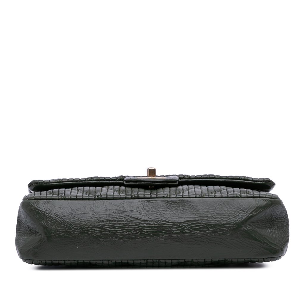 Chanel Medium Chevron Calfskin Coco Pleats Double Flap - Image 6