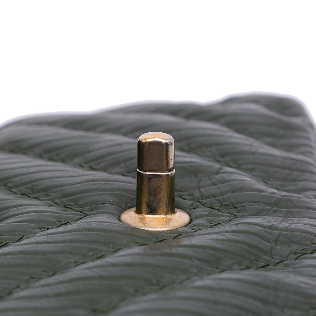 Chanel Medium Chevron Calfskin Coco Pleats Double Flap - Image 12