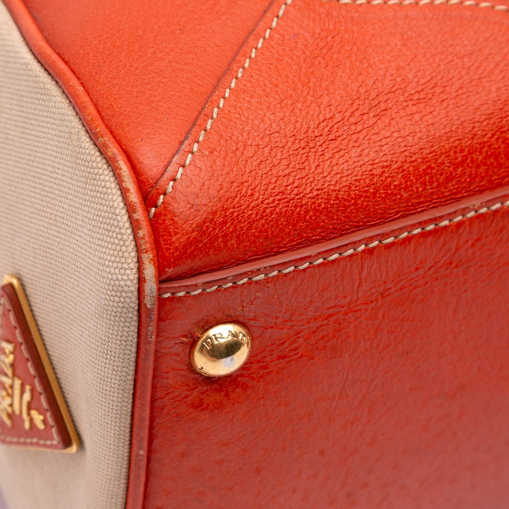 Prada Cinghiale Trimmed Canapa Top Handle Bag - Detail 2