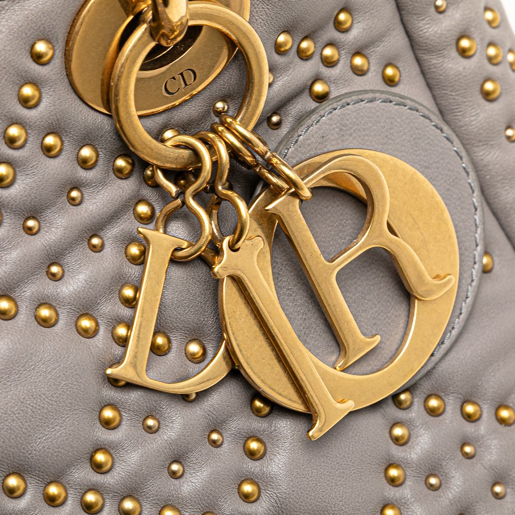 Dior Small Lambskin Cannage Studded Supple Lady Dior - Image 10