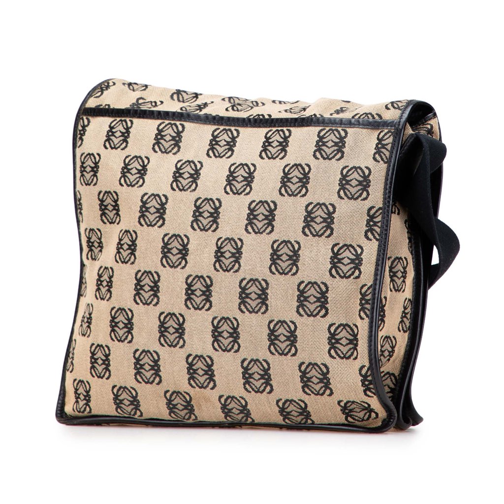 Loewe Anagram Canvas Messenger Bag - Back view