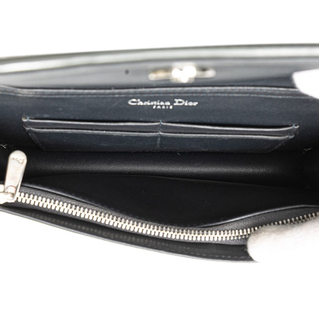 Dior Metallic Patent Microcannage Diorama Wallet on Chain - 4