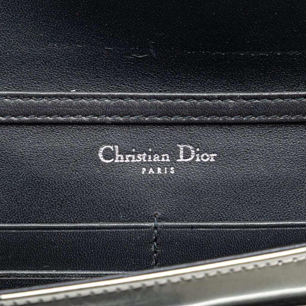 Dior Metallic Patent Microcannage Diorama Wallet on Chain - 5
