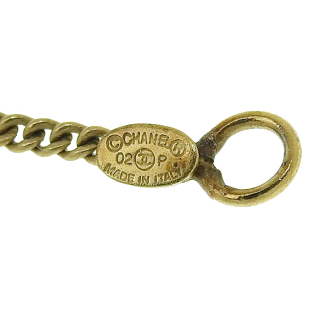 Chanel Enamel Gold Plated CC Camellia Pendant Necklace - 5