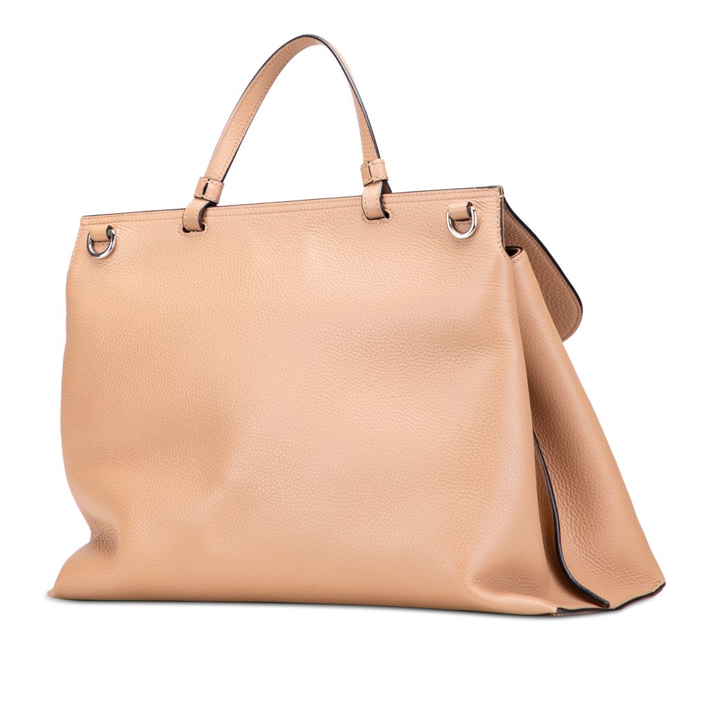 Gucci Large Leather Bamboo Daily Satchel - Back view