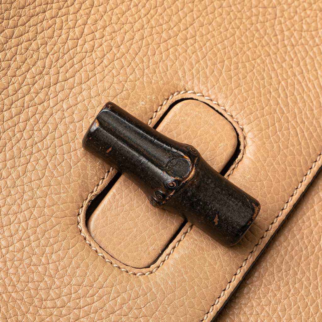 Gucci Large Leather Bamboo Daily Satchel - Image 10