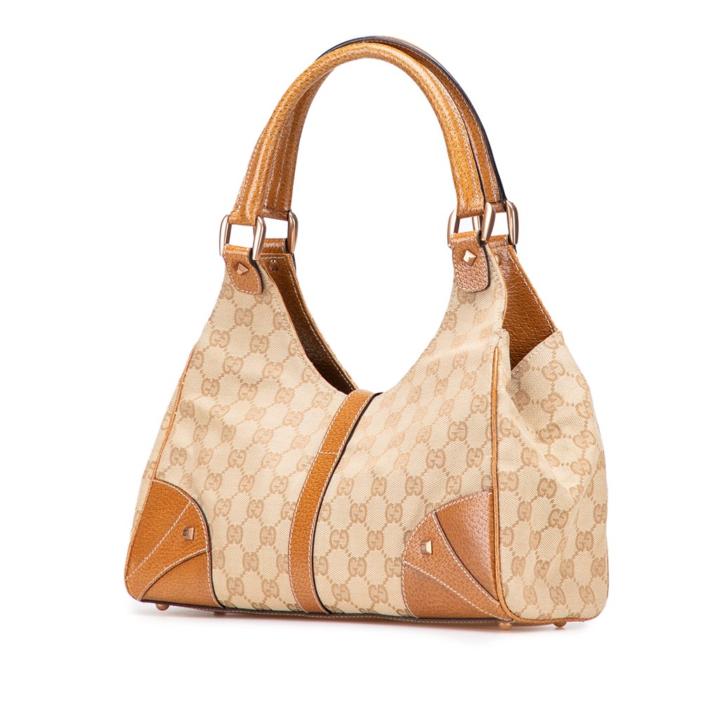 Gucci GG Canvas Nailhead Jackie Bardot Handbag - 2
