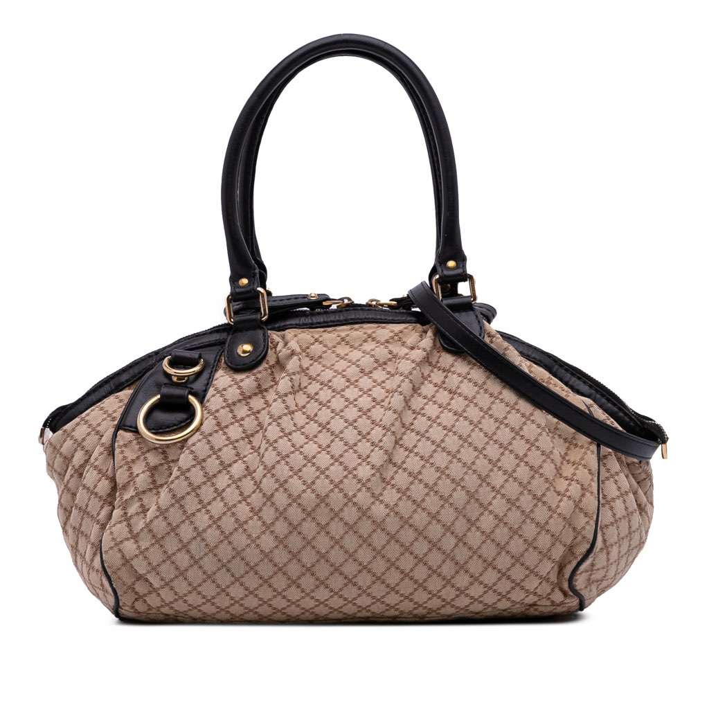 Gucci Diamante Canvas Sukey Satchel
