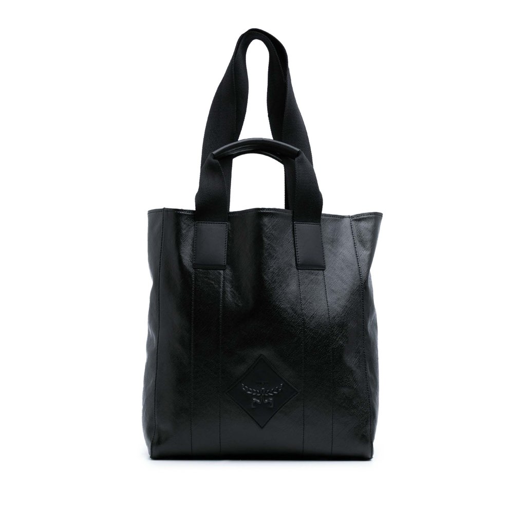 Mcm Large Canvas and Leather Reversible Diamond Tote