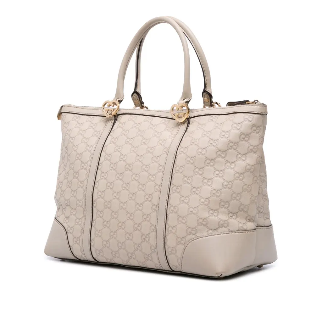 Gucci Guccissima Lovely Heart Tote Brown Leather Good - Back View