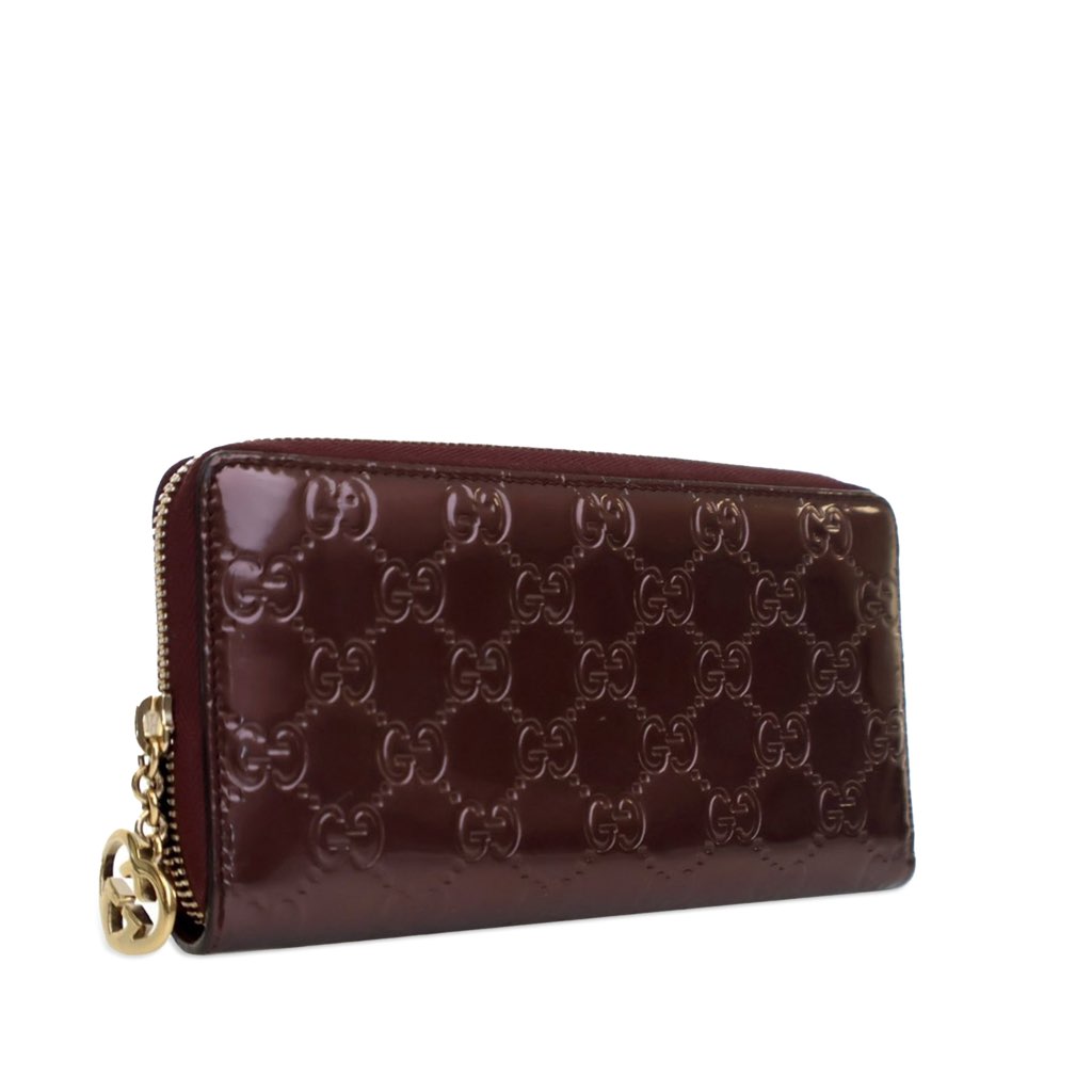 Gucci Patent Guccissima Zip Around Long Wallet - 2