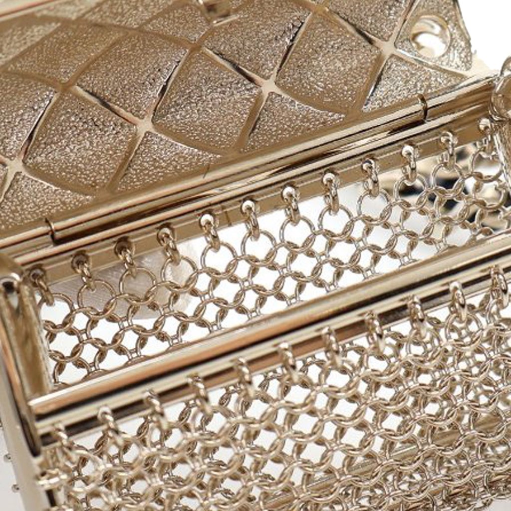 Chanel Gold Plated Lambskin Micro Flap Bag Pendant Necklace - 5