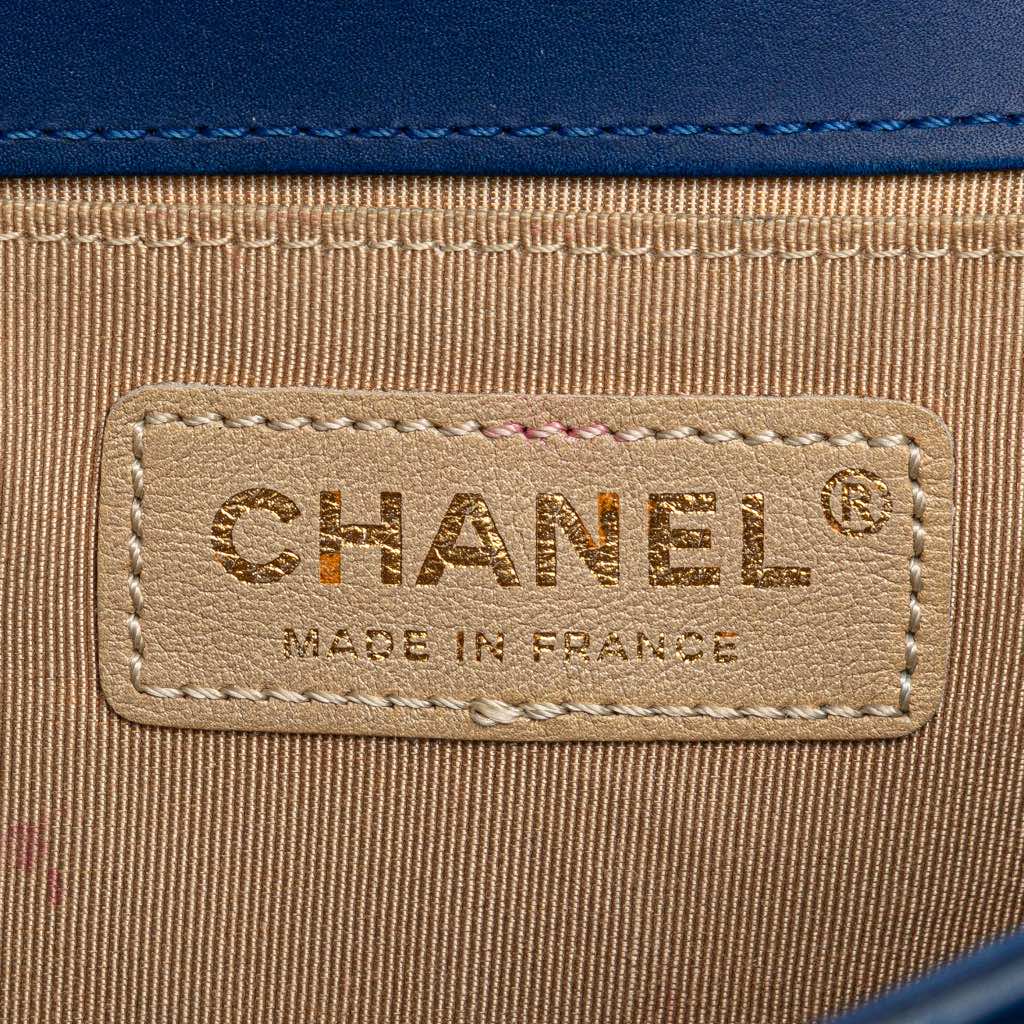 Chanel Small Woven Lambskin Chateau Boy Flap - Side view