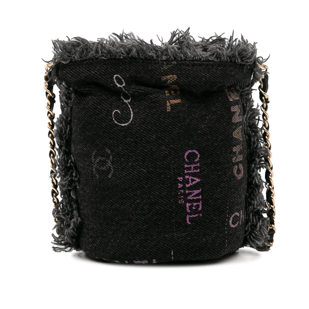 Chanel Mini Denim Mood Bucket with Chain - 4