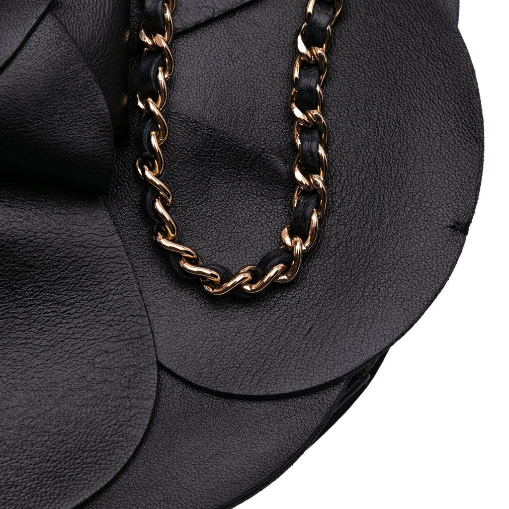 Chanel Lambskin and Satin Camellia Flower Evening Bag - Image 11