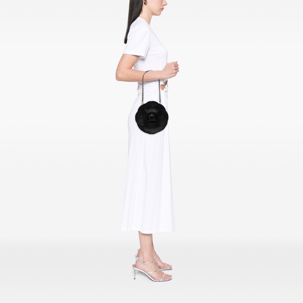 Chanel Lambskin and Satin Camellia Flower Evening Bag - Image 12