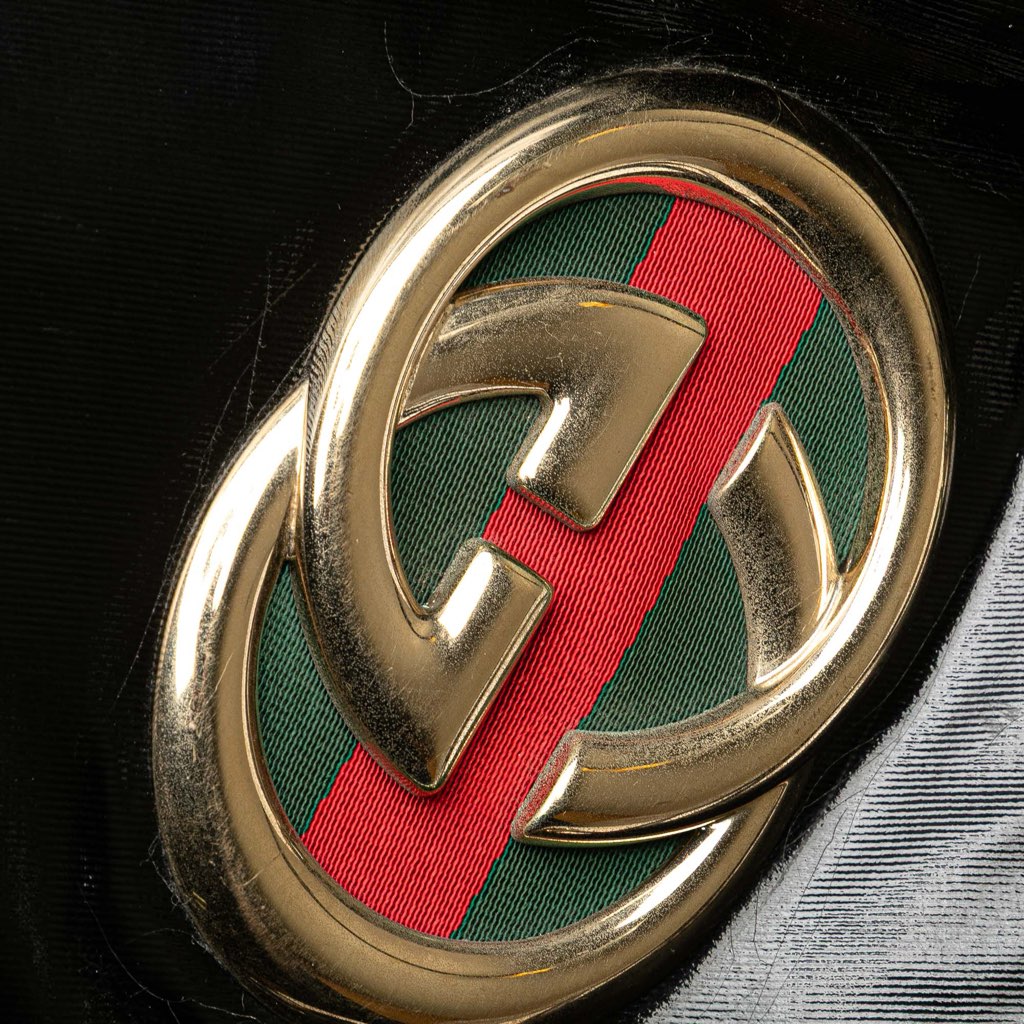 Gucci Medium Patent Web Britt Satchel - Image 10