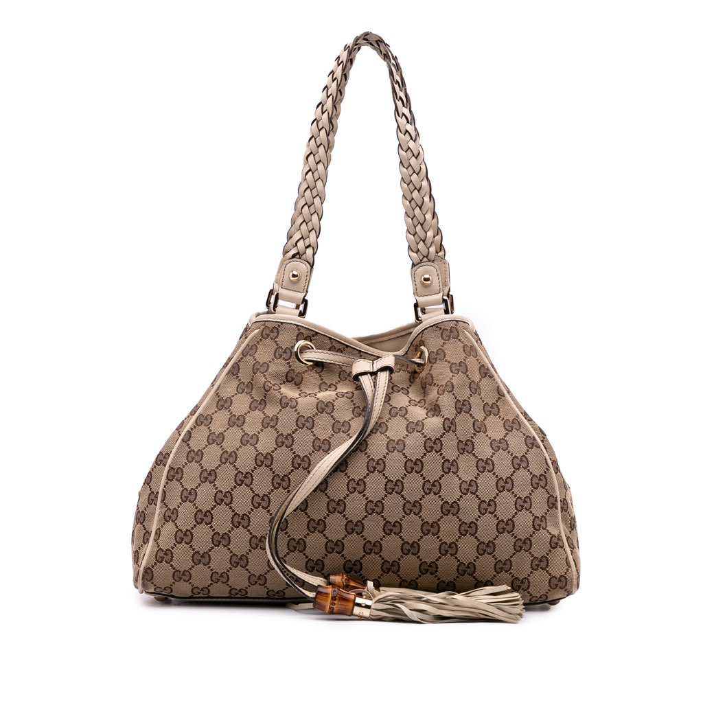 Gucci Medium GG Canvas Braided Peggy Tote