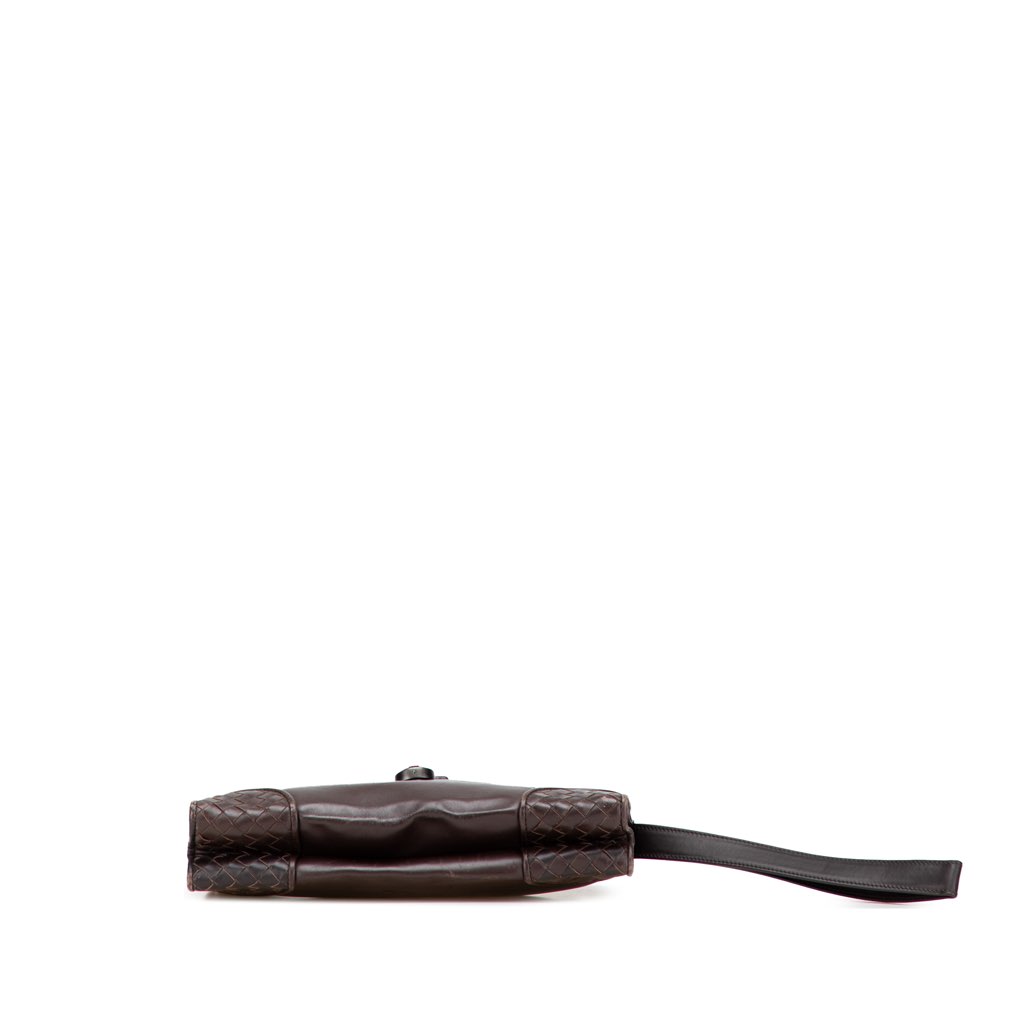Bottega Veneta Intrecciato Trimmed Leather Clutch - Image 6