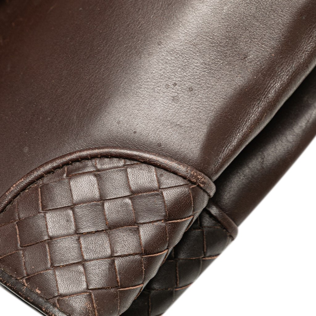 Bottega Veneta Intrecciato Trimmed Leather Clutch - Image 12