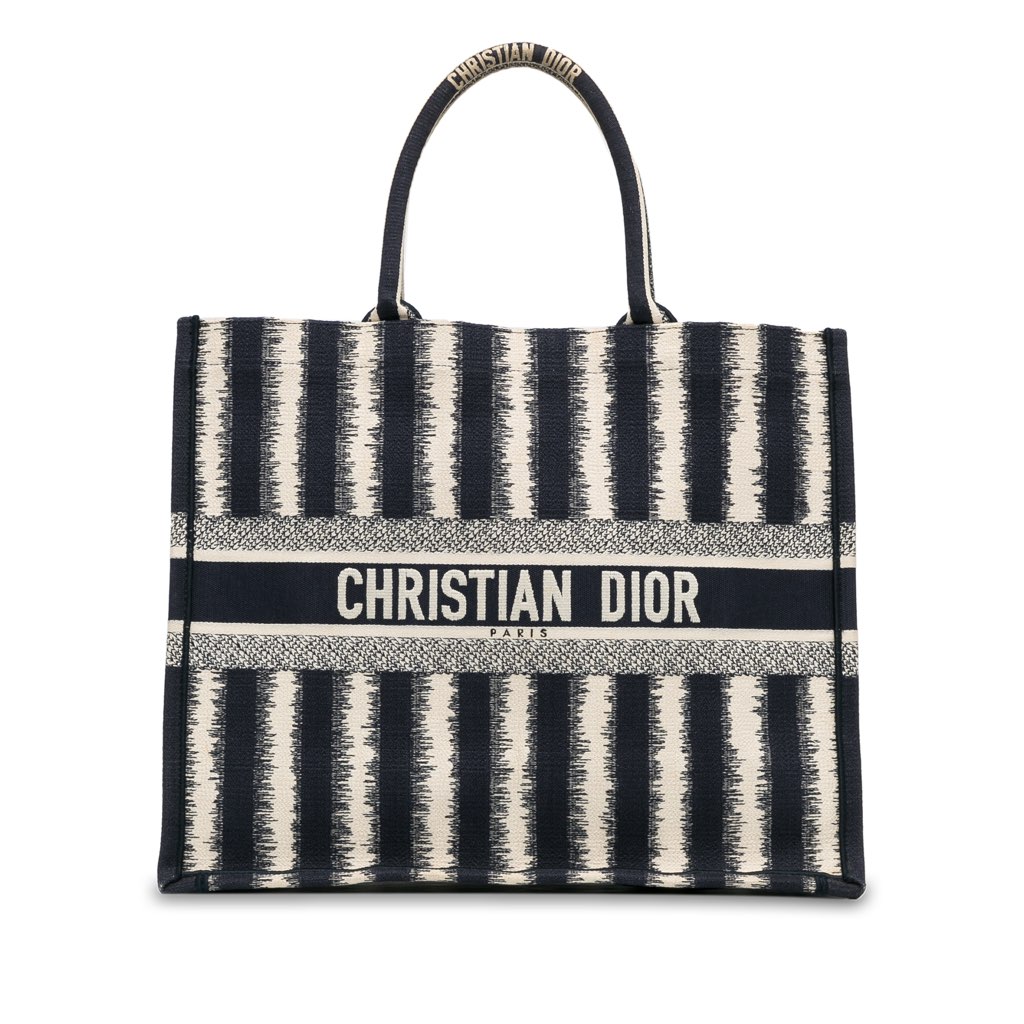 Dior Large Striped Book Tote