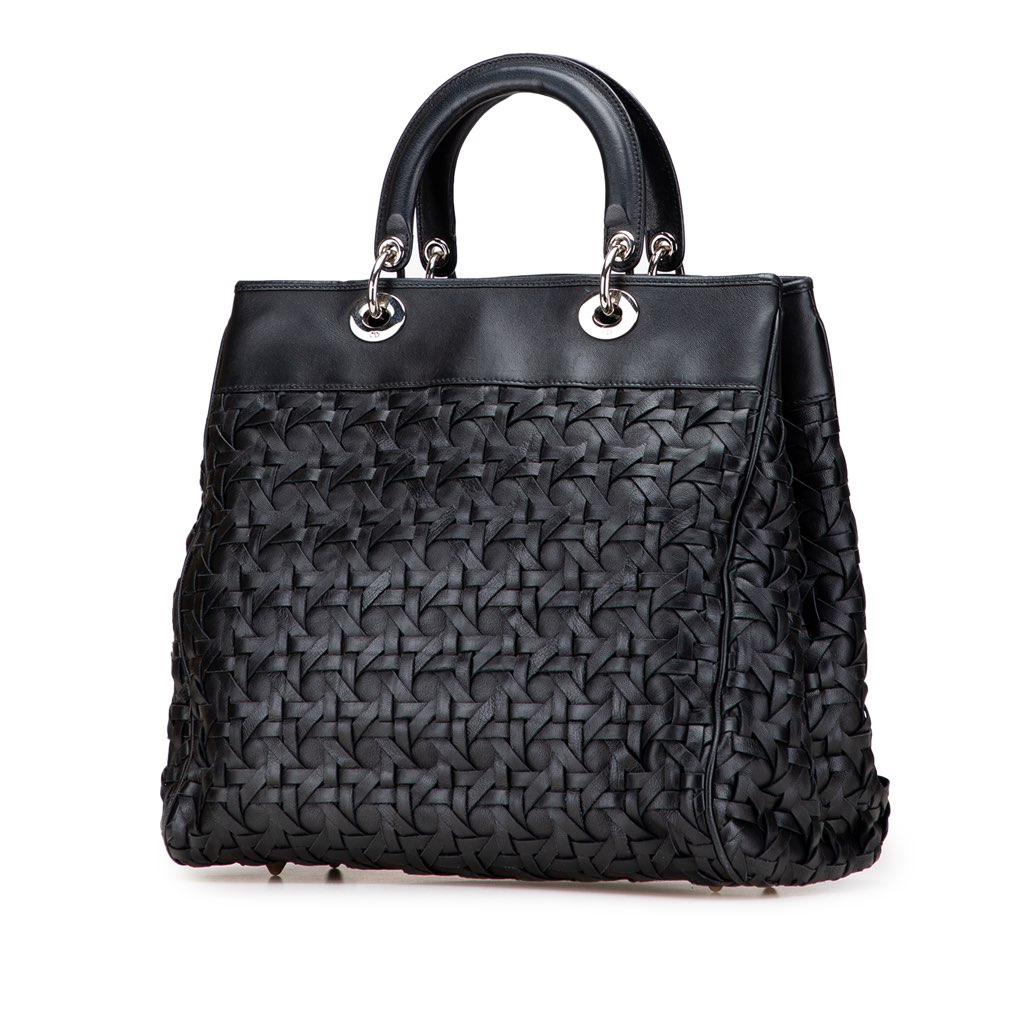 Dior Woven Lambskin Lady Dior Avenue Tote - Back view