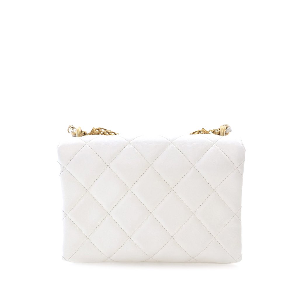 Chanel Small Quilted Lambskin Crystal Logo Letters Chain Flap - 2