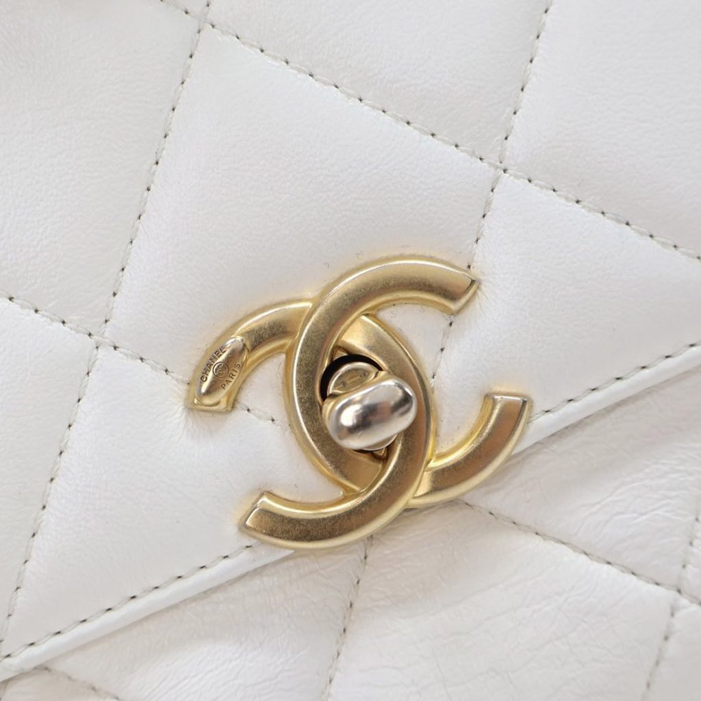 Chanel Small Quilted Lambskin Crystal Logo Letters Chain Flap - 5