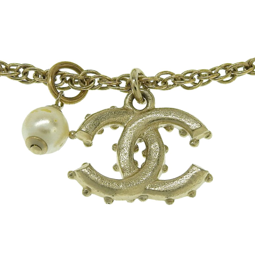 Chanel Faux Pearl and Strass CC Charm Bracelet - 2
