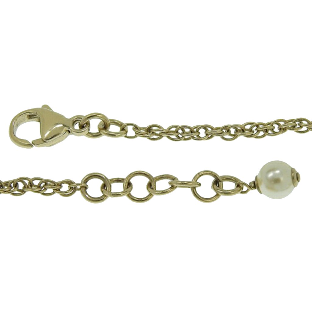 Chanel Faux Pearl and Strass CC Charm Bracelet - 4