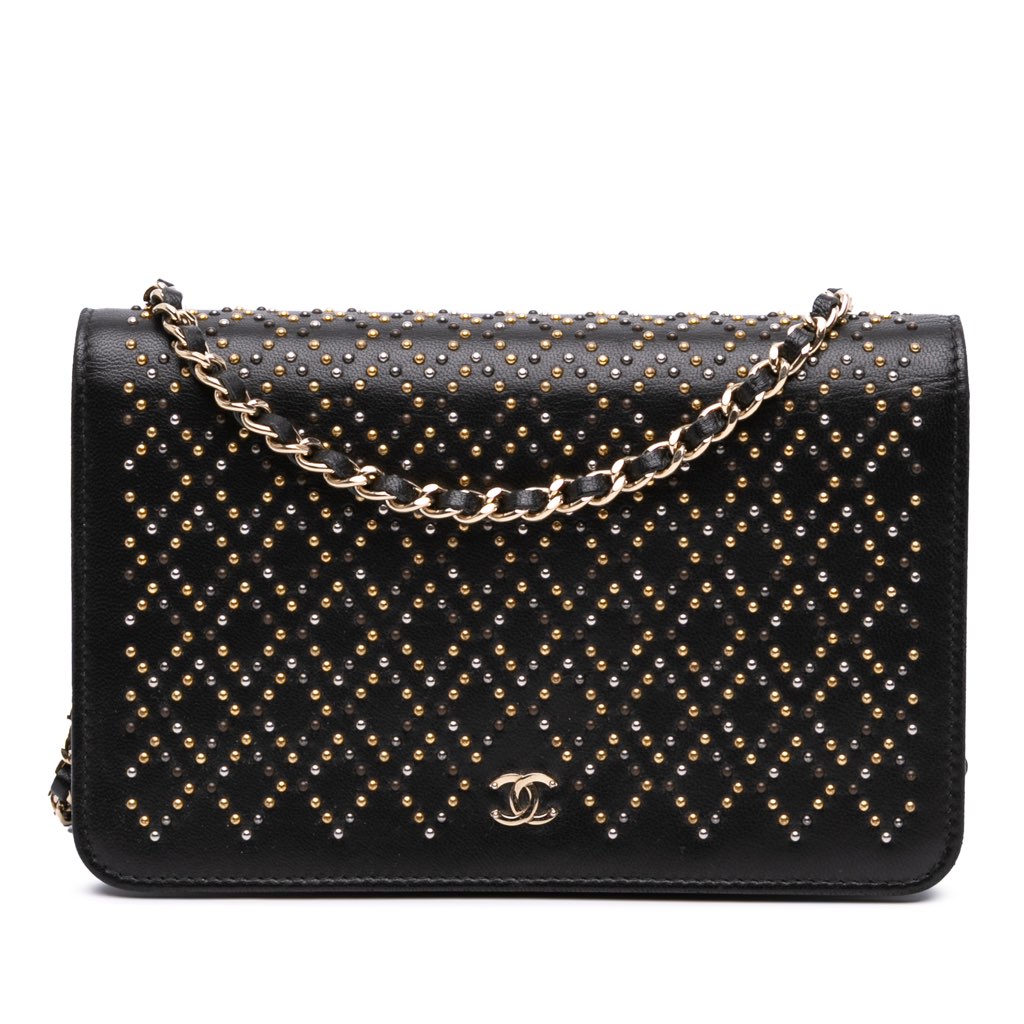 Chanel CC Studded Lambskin Wallet on Chain