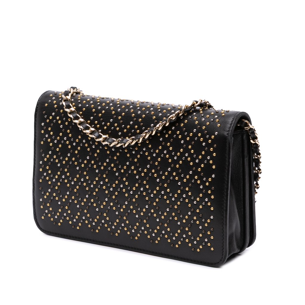 Chanel CC Studded Lambskin Wallet on Chain - 2