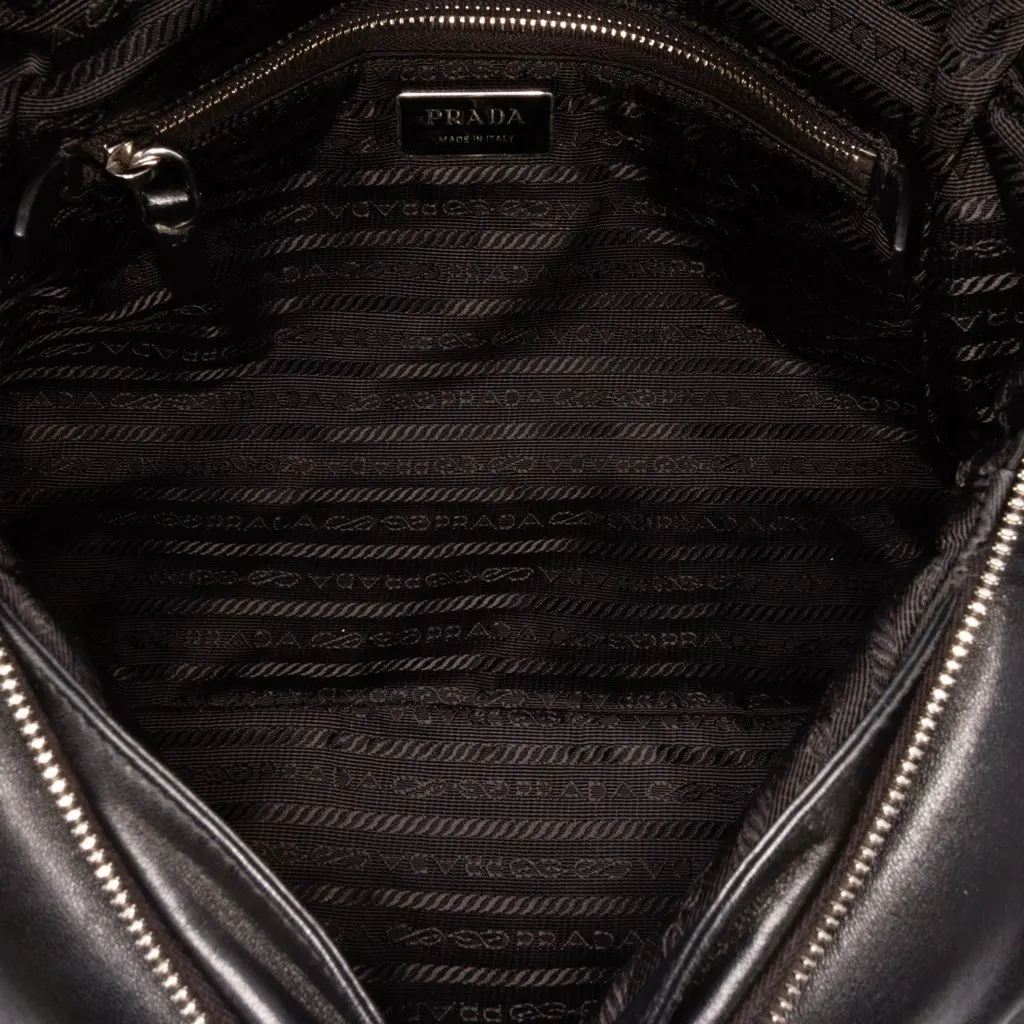 Prada Nappa Padded Signaux Bag Black Leather Good - Model View