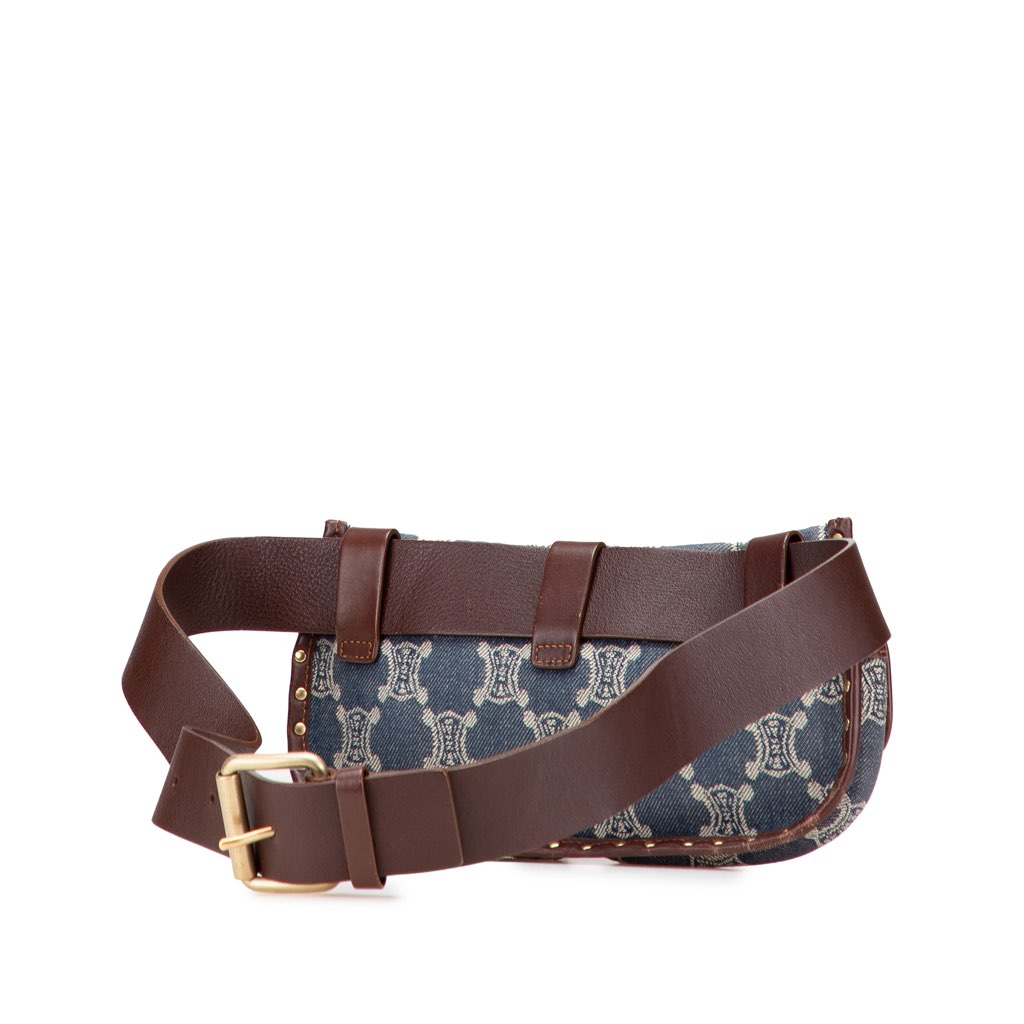 Celine Macadam Denim Double Pocket Belt Bag - 2