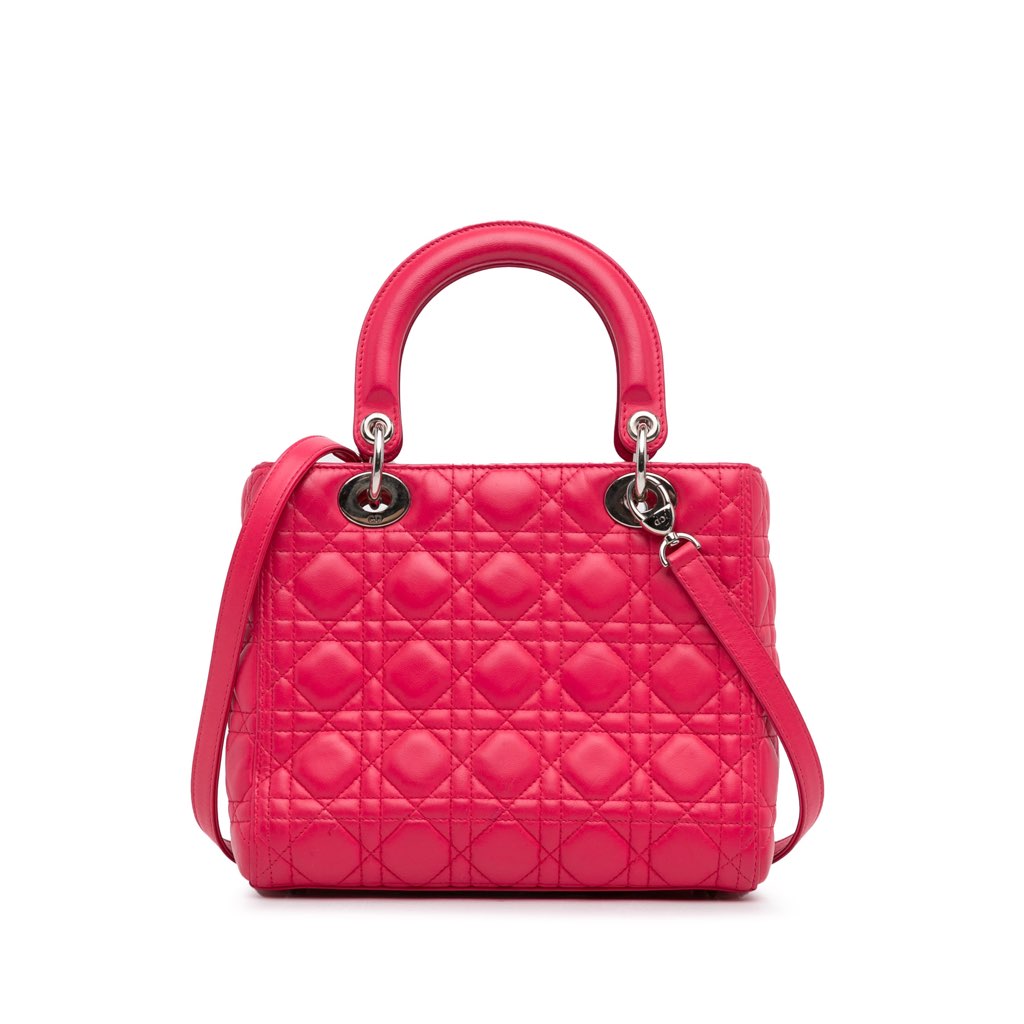 Dior Medium Lambskin Cannage Lady Dior - 4
