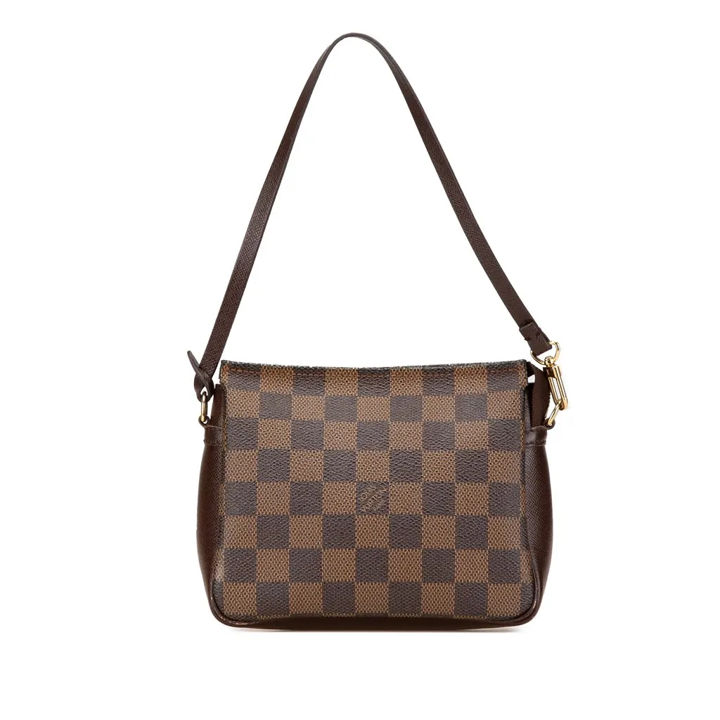 Louis Vuitton Damier Ebene Trousse Pochette Brown Canvas Good - Front View